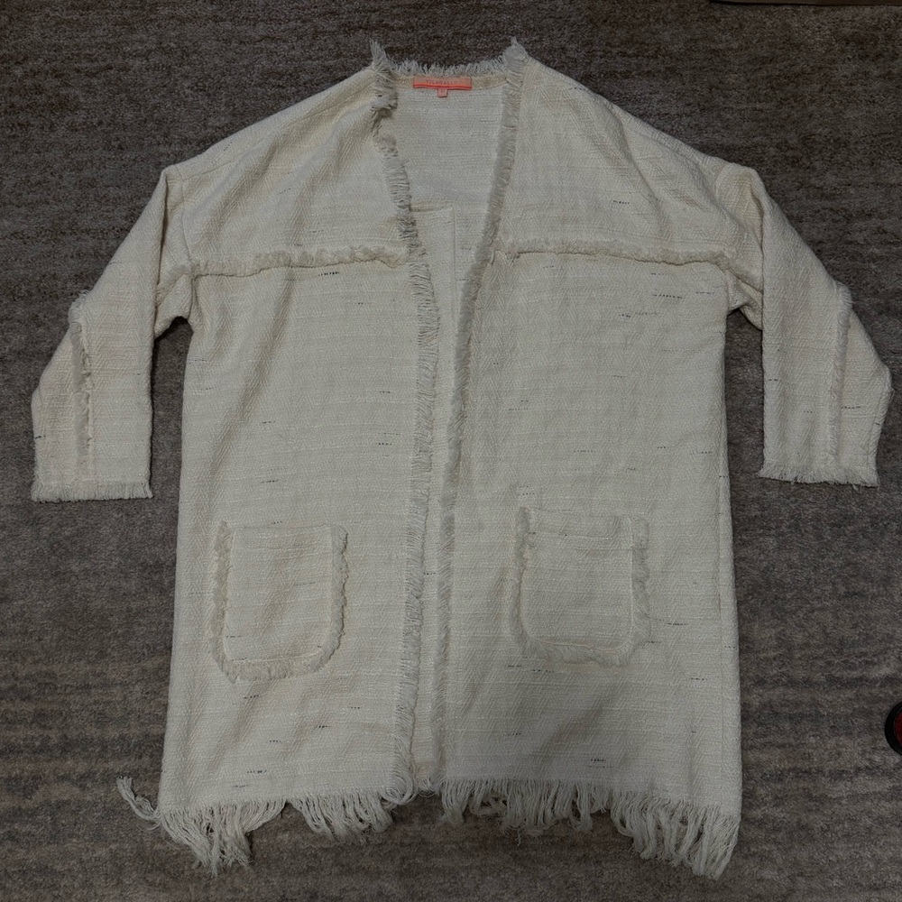 Vilagallo Cream Open-Front Jacket